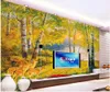 3d tapet European Style Oil Painting Forest Bakgrundsbilder Lugn Lake Wallapers Vacker bakgrundsvägg