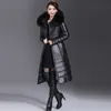 Jaqueta de pato de inverno Mulheres longas casaco feminino feminino em jaquetas com colarinho de pêlo de verdade mais tamanho 5xl wyq800