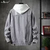 Autumn And Winter Men's Casual Denim Jacket Jacket Hole Hip Hop Loose Large Size Korean Street Trend Hot Shirt Men M-4XL