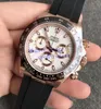 Men's Rose gold Watch Chronograph 904L Steel Watches Automatic Cal.4130 Cosmograph Men 116518 Rubber Strap 116515 Eta N Factory Wristwatches