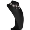 Wholesale- designer luxury super glittering white crystal zircon flower tassel pendant collar choker statement necklace for woman