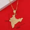 Republiken Indien Karta Hänge Halsband Kedja Indiska För Kvinnor Tjej Guldfärg Hindu Smycken
