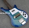 Custom 4 Strings Blue Burst 4003 Electric Bass Guitar Chorme Hardware, Rosewood Fingerboard Dot Inlay, Top Selling