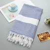 Serviette en lin en coton coton grand serviette de bain serviette turque à franges de plage de yoga serviette de plage