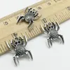 2019 novo 100 pcs aranha encantos pingentes Retro jóias acessórios DIY antigo pingente de prata para pulseira brincos Keychain 19 * 14 mm