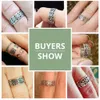 Bamoer 100 925 Sterling Silver Petals of Love Sweet Clover Blue CZ Finger Rings for Women Engagement Smycken S925 Gift SCR0647978768