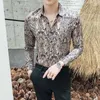 2020 frühling Schlange Korn Druck Mann selbst-anbau Langarm Freizeit Zeit Formale Shirts Für Männer Camisa Slim Fit masculina