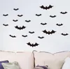 Halloween morcego adesivo de parede 20 pcs impermeável adesivo de parede removível home quarto decalque casa parede decoração decoração preta