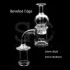 Banger à quartz à bord biseauté avec capuchon de carburateur en verre Perles de quartz 10mm 14mm 18mm Clous de banger mâle femelle pour bongs d'eau en verre