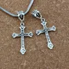 Cross Religion Charm Pendants For Jewelry Making Bracelet Necklace DIY Accessories 19.5x50mm Antique silver 100Pcs A-492a