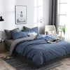 AB côté literie solide simple moderne housse de couette ensemble roi reine complet double linge de lit bref lit drap plat