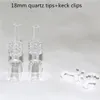 smoking Quartz Tip 10mm 14mm 18mm Joint For Mini Nails With Keck Clips Glass Water Bongs Pipes Dab Oil Rigs