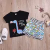 Bambini Baby Boys Cartoon Dinosaur Lettere Tank Top + Pantaloncini stampati Abiti Bambino Abbigliamento Abbigliamento Set 2019 Abbigliamento per bambini di moda estate Z01