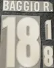 1998 druckt Italiens Fußball-Namensätze # 18 BAGGIO R. Italia, der Stempelaufkleber der Clubspieler, die mit Buchstaben bedruckt sind, beeindruckte alte Fußballabzeichen
