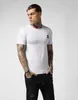 PP Mens Designer Brand T Shirts Nieuwe Summer Basic Solid T-Shirt Men Fashion Embroidery Skull T-Shirt Male hoogwaardige 100% katoenen T-stukken