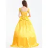 2019 Fashion Costumes Women Adult Belle Dresses Party Fancy Girls Flower Yellow Long Princess Dress Female Anime Cosplay185C