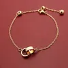 Luxury Fashion Brand Hand Rope Bangle Small Double Ring Titanium Steel 18k Rose Gold Women Love Couple Bracelet