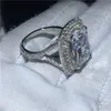 Hollow Princess Promise Ring 925 Sterling Silver 6ct 5a CZ Stone Engagement Bröllop Band Ring för Kvinnor Party Finger Smycken