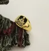 Gold Men's Past Master rings Unique Design Freemason Masonic regalia Signet Ring Jewelry with Smile Sun Face Black And Blue Enamel