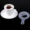 Café Pochoir Filtre Cafetière Cappuccino Barista Moule Modèles Strew Fleurs Pad Spray Art Café Outils 16 pcs/lot XD22961