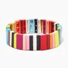 1pc nieuwe mode geschilderd emaille armband regenboog stretch elastische armband vriendschap mannen vrouwen sieraden accessoires