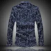 LONGBIDA Mens Shirt Hot Sale 7XL Designer Plus Size Shirt High Quality Geometric Plaid Long Sleeve Dress Shirts in Single Breasted