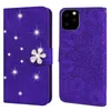 Custodie per telefoni a portafoglio con strass per iPhone 13 12 11 Pro Max XR XS X 7 8 Plus, pelle di vitello goffrata girasole Texture PU Custodia con cavalletto in pelle con slot per schede