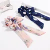 8 styles filles fleur imprimé bandeau prêle cheveux corde élastique nœud papillon bandes de cheveux filles cheveux ruban cravate accessoires