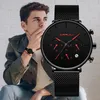 Relogio masculino crrju masculino vestido de negócios relógios luxo casual à prova dwaterproof água esporte relógio masculino 3-sub dial quartzo malha fina watch240c