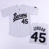 Erkek Birmingham Barons Jersey Michael Jor dan Rookie 45 Beyaz Gri Siyah %100 Dikişli Beyzbol Forması En Kaliteli!