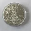 100 st icke-magnetiska Reliefre 2017 Frihetskönhet med upp och ner Eagle Brass Core Silver Plated 40 mm Souvenir Art Decoration Coin