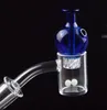 Novo prego de 4 mm Quartz Banger 45 90 graus com tampa giratória de ciclone carb e Terp Pearl 10 mm 14 mm 18 mm para Dab Rig Bong