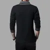 2019 Modemerk Trend Slim Fit Lange Mouw T-shirt Mannen Patchwork Collar Tee V-hals Mannen T-shirt Katoen T-shirts Plus Size 4XL T200112