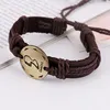 12 Constell ID Bracelets adjustable horoscope leather bracelet bangle cuff mens wrist band fashion jewelry will and sandy gift