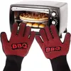 500 Celsius Heat Resistant oven Gloves Insulated Silicone Gloves for Microwave BBQ Grilling Mitts Five Fingers Anti Slip Baking Cooking Tool