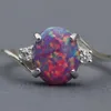 Big Gemstone Opal Rings Women Solitaire Wedding Ring Mashion Modelry Will and Sandy Drop Ship