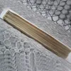 Tape In Extensions Human Hair 100% Real Remy Hair Blonde Adhesives 40pcs / Set Osynlig Haar Extension Skin Weft