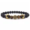 Double Crown 4 Tiger Eye Stone Bracelet Men and women Charm Mature Gentleman Birthday Valentine's Day Bead Bracelet