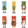 Christmas Fabric Hanging Flags Shop Window Pendant Home Party Room Wall Ornament Outdoor Xmas Santa Claus Decoration Door Flags JK1910