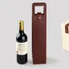 Sacs à vin portables de luxe en cuir PU, étui d'emballage de bouteille de vin rouge, boîtes de rangement cadeaux avec accessoires de barre de poignée