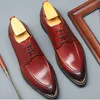 새로운 패션 정품 가죽 남성의 플랫폼 데일리 옥스포드 금속 발가락 끈 남자 정장 드레스 사무실 더비 신발 BQL297