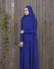 Kvinnor Muslim Abaya Marockansk Dubai Turkiet Jubah Ilamisk Kläder Svart Rosa Blå Lila Vit Hijab Dress Kaftan Robe Musulman