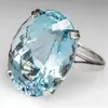 Blue Topaz Rings Band Finger Diamond zaręczynowy pierścionek zaręczynowy dla kobiet biżuteria mody i piaszczysta