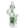 Glass Green Bongs Hookah Dabs Kit Glass Bowl Tip Set Straw 14mm Joint for Smoking Water Bong Pipes Samll Recycler Oil Rigs