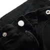 Sokotoo Jean cargo noir à poches pour hommes Pantalon en denim stretch slim