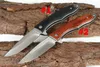 High quality Small Flipper Folding Knife 8Cr13Mov Drop Point Satin Blade G10 / Rosewood Handle Ball Bearing EDC Pocket Knives