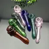 Gekleurde plathoofd concave ghosthead glazen bongs olieverbladers pijpen waterleidingen rigs roken