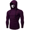 Męska bluza bluzy maska ​​Czaszka Pure Color Pullover z długim rękawem Bluza z kapturem Bluzka Bluzka Sudadera Hombre Męskie Bluzy