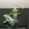 Pipa de fumar de vidrio Cachimba de agua Botella de agua de molino de viento de vidrio filtrada silenciosa clásica