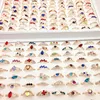 Anel de noivado de ouro zircão multicolorido para mulheres moda inteira jóias bulks mix lotes pacotes